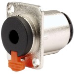 Conector de audio N.A. de 6.3 mm estéreo hembra, para empotrar