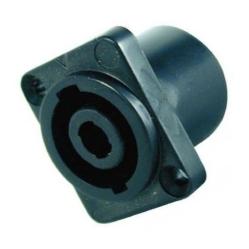 Conector N.A. Speakon hembra de 4 vías, cuadrado para chasis