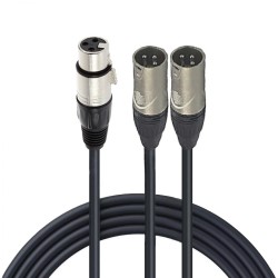 Cable de audio en Y Zebra de XLR hembra a 2 x XLR macho de 90 cm