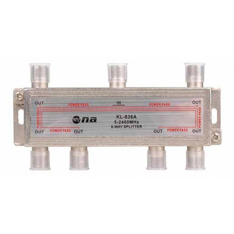 Splitter N.A. de 6 vías 5-2400 MHz