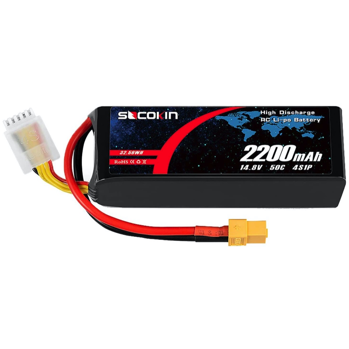 Batería Spektrum Smart LiPo 14.8V 3200mAh 4S 50C Con Conector IC3 – Tecnología Inteligente Para Carga Automática Y Máximo Rendimiento