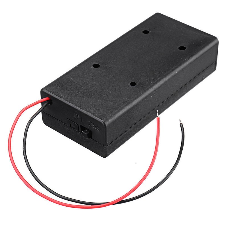 Sujetador de 2 baterías con switch 18650, 7.4V