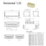 Kit de conectores verticales SMD GH1.25 de 2 a 10 pines - 150 piezas