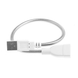 Cable USB macho a hembra flexible de metal - 20 cm