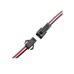 Pareja de cables 24 AWG con conector de 2 líneas - 20 cm