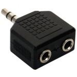 Adaptador N.A. de 3.5mm macho a dos 3.5mm hembra, estéreo
