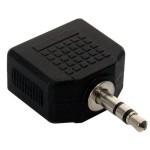 Adaptador N.A. de 3.5mm macho a dos 3.5mm hembra, estéreo