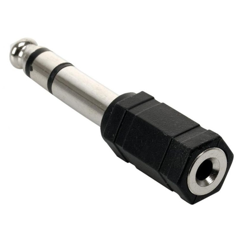 Adaptador N.A. de 3.5mm hembra a 6.3 mm macho, estéreo