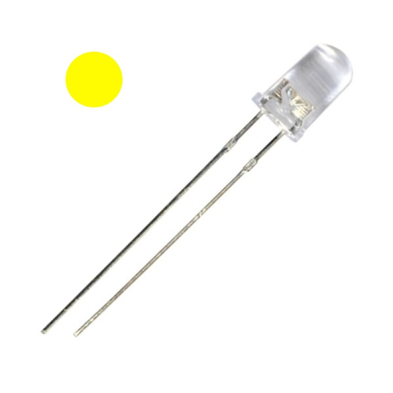 LED amarillo transparente de 5 mm