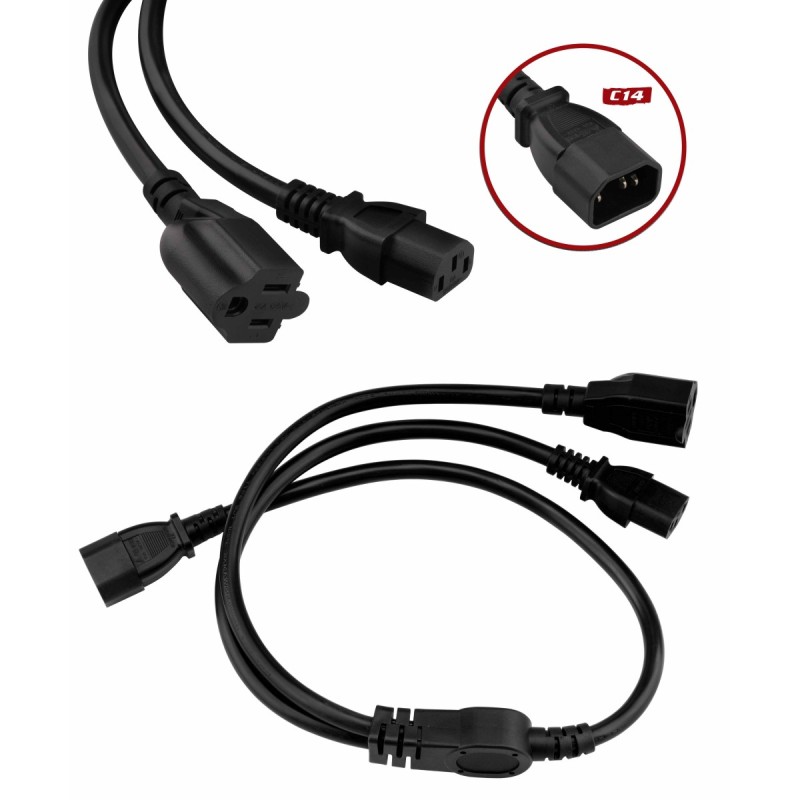 Cable N.A. para AC en Y macho a 2 hembras