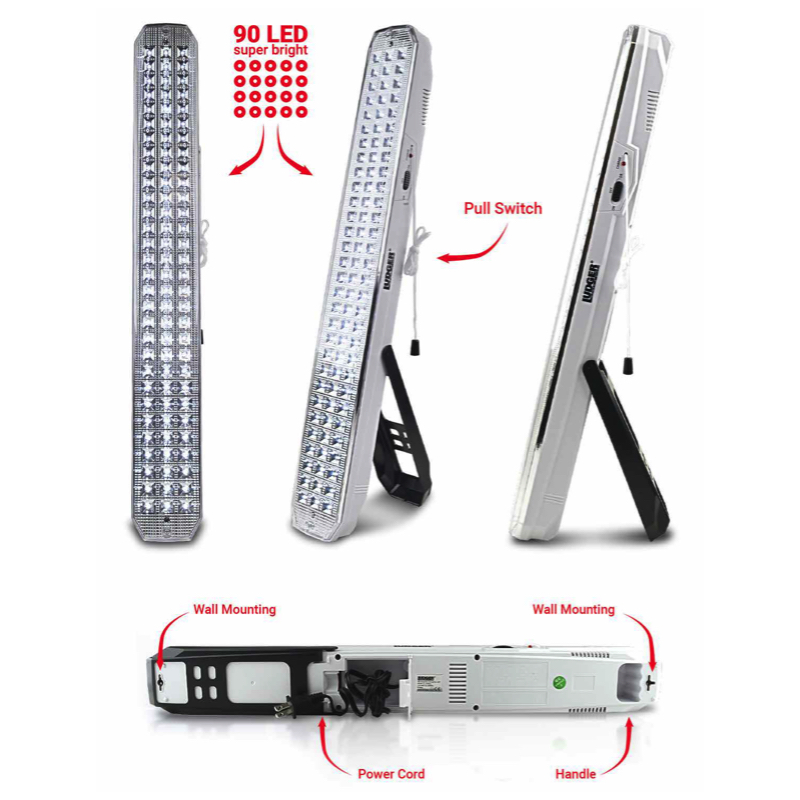 Lámpara de emergencia Ludger de 90 leds recargable