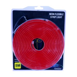Tira LED flexible Neón rojo de 5m con fuente de 12V