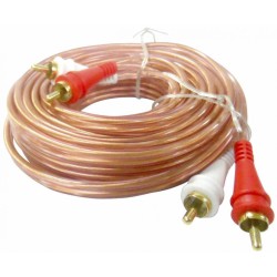 Cable Audiopipe de 2 RCA macho a 2 RCA macho de 6.0 m con conectores dorados