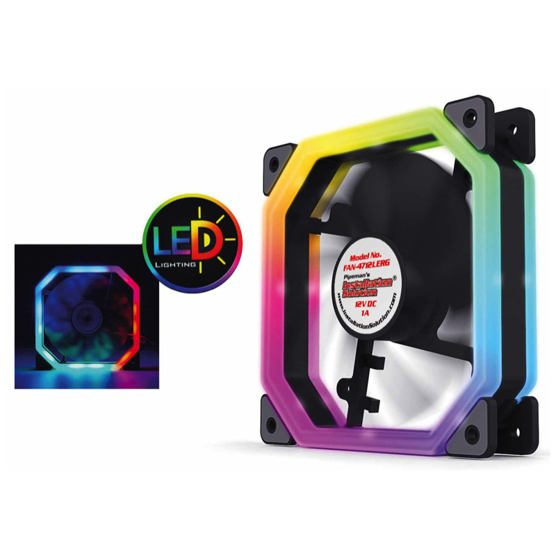 Ventilador I.S. a 12V y 1A con LED RGB, 120mm