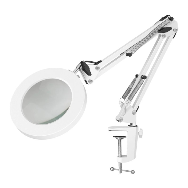 Lupa 5X con lámpara led, brazo articulado y 3 tonos de luz