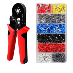 Kit de crimpadora de terminales HSC8 6-4 de 1200 piezas - 23 a 7 AWG