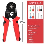 Kit de crimpadora de terminales HSC8 6-6 de 1200 piezas - 24 a 10 AWG