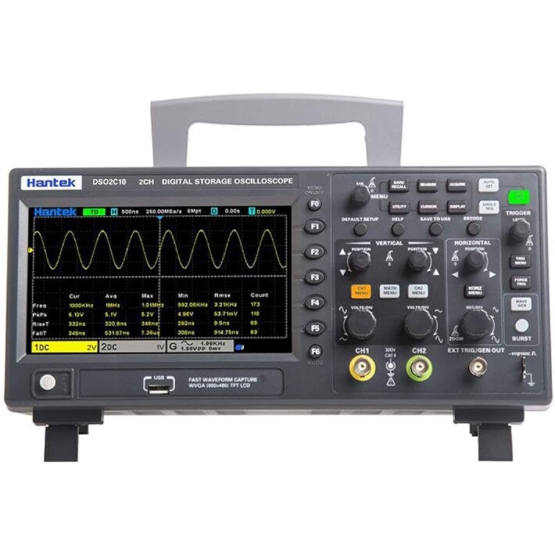 Osciloscopio Hantek DSO2C10 de 100Mhz y 2 canales Osciloscopio Hantek DSO2C10 de 100Mhz y 2 canales