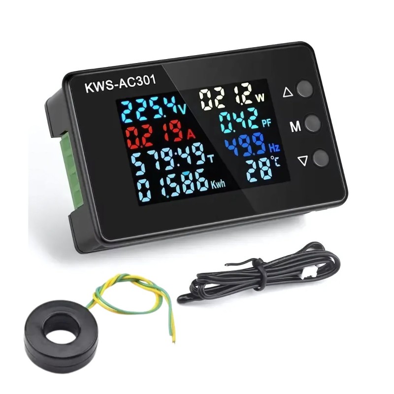 Medidor de potencia KWS-AC301 de 100A con CT cerrado