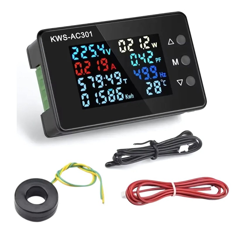 Medidor de potencia KWS-AC301 de 100A con CT cerrado y RS485