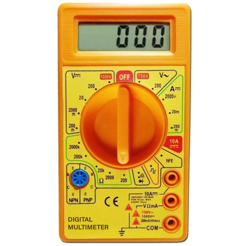 Multímetro básico Bork con buzzer, amarillo