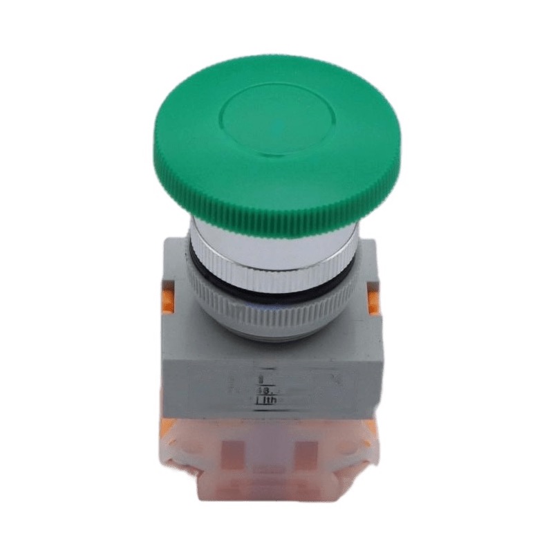 Pulsador momentáneo tipo hongo Chint verde NP4-11M/1