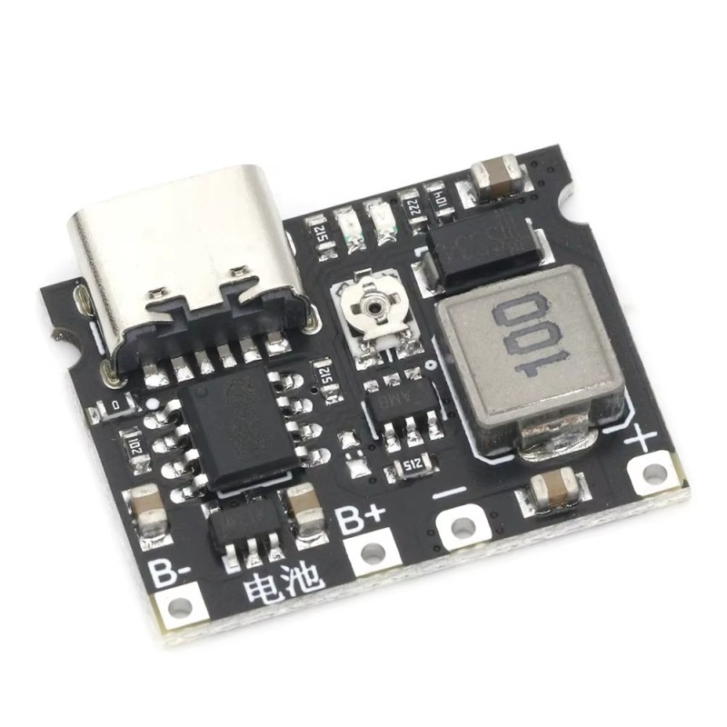 Módulo cargador de batería de litio TP4056 tipo C con elevador de voltaje