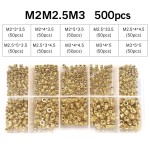 Kit de insertos M2 M2.5 y M3 para impresión 3D - 500 piezas