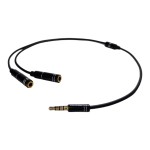 Cable de 3.5mm macho a 2 x 3.5mm hembra - 30 cm
