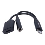 Adaptador tipo cable de Lightning macho a Lightning y 3.5mm hembra