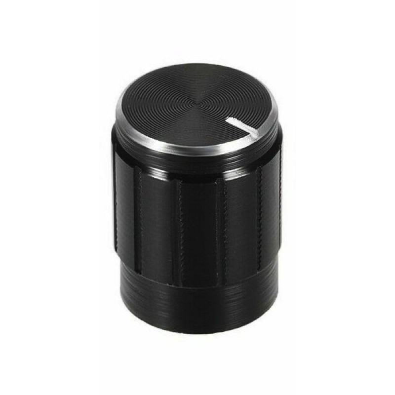 Perilla de aluminio para potenciómetro - negra