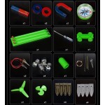 Kit educativo de electromagnetismo de 60 piezas - azul