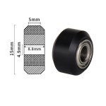 Cojinete de 5x15x9 mm con pieza de POM plana