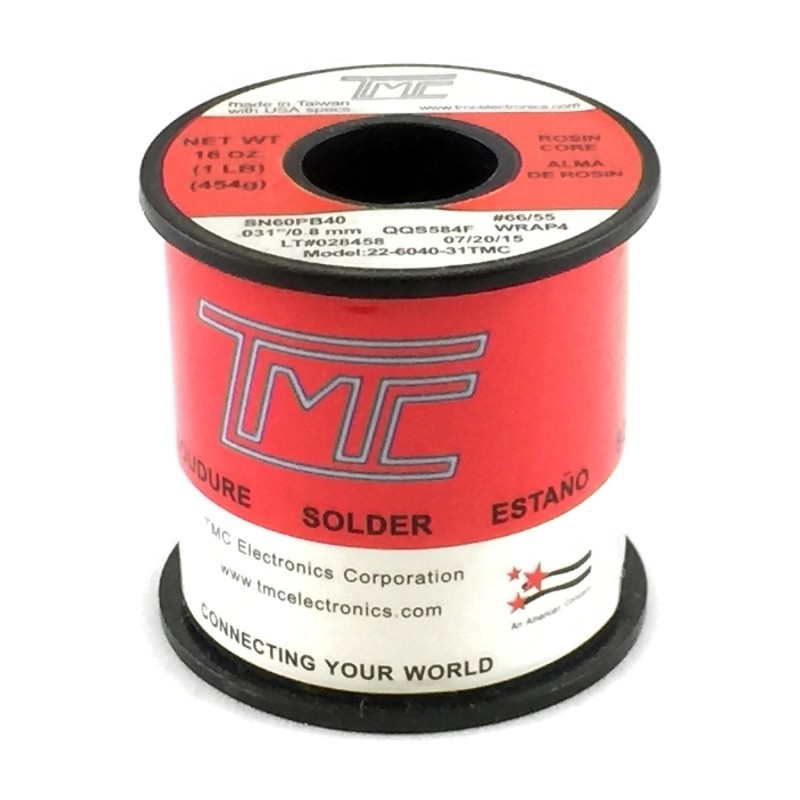 Carrete de estaño TMC de 1.0mm 60/40 - 454g con pasta 51