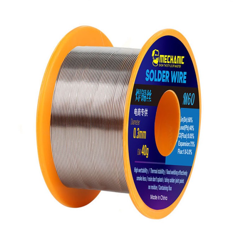 Carrete de estaño Mechanic M60 60/40 de 0.3mm 40g