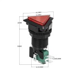 Pulsador arcade triangular LED PBS-33 - rojo