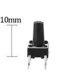 Pulsador de PCB NA de 4 pines de 6 x 6 x 10 mm