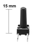 Pulsador de PCB NA de 4 pines de 6 x 6 x 15 mm