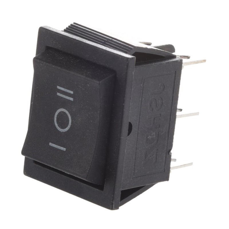 Switch ON OFF ON DPDT, Negro 16 A