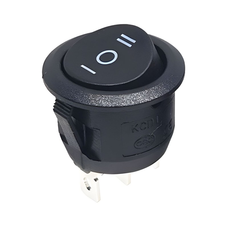 Switch ON OFF ON SPST negro, redondo 10A