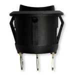 Switch ON OFF ON SPST negro, redondo 10A