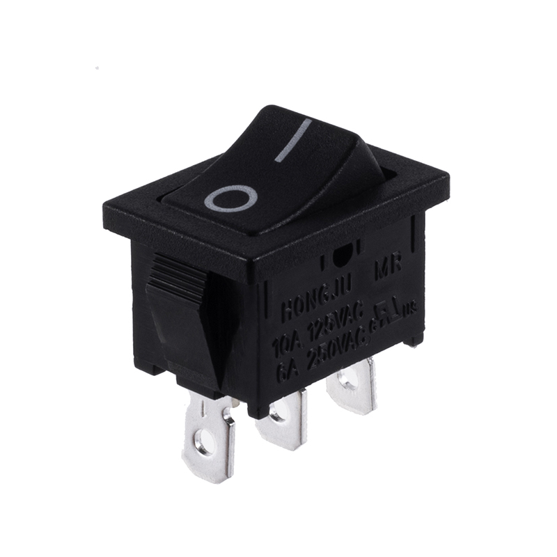 Switch ON OFF SPDT, negro rectangular 6A