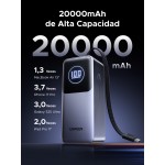 Batería portátil UGREEN con cable incorporado de 130W - 20,000mAh
