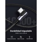 Cable USB-C a 90 grados a USB-A trenzado UGREEN de 18W - 1m