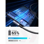 Cable USB-C a 90 grados a USB-A trenzado UGREEN de 18W - 1m