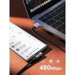 Cable USB-C a 90 grados a USB-A trenzado UGREEN de 18W - 1m
