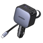 Cargador UGREEN para carro de 60W con cable retráctil
