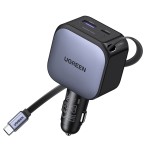 Cargador UGREEN para carro de 90W con cable retráctil