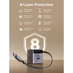 Cargador UGREEN de 3 puertos con cable retráctil - 65W