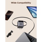 Cargador UGREEN de 3 puertos con cable retráctil - 65W